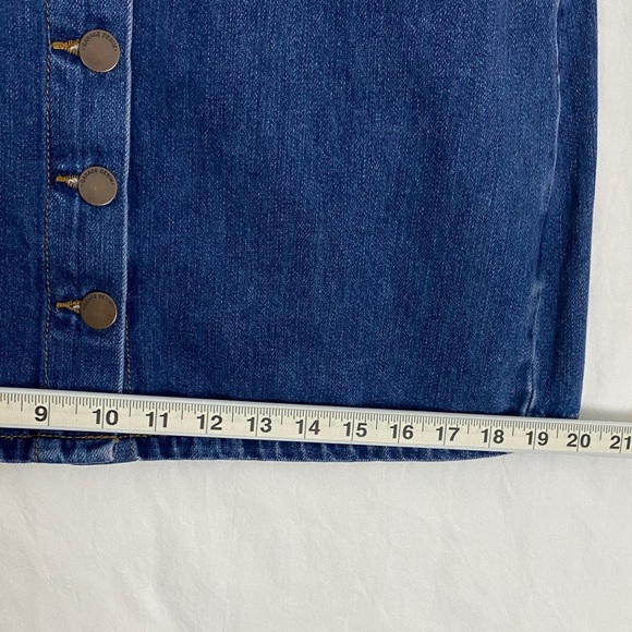 Garage Denim Mini Skirt Button Front Blue Jean Skirt - Picture 7 of 10
